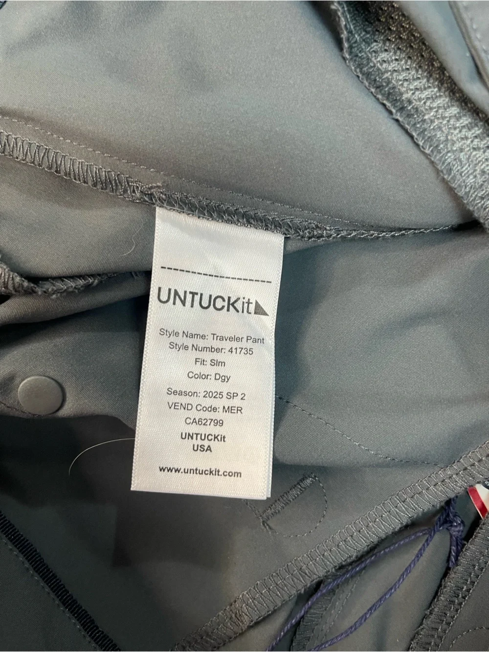 UNTUCKit Traveler Tech Stretch Slim Fit Pant Gray